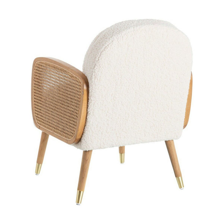 Fauteuil 60 x 63 x 83 cm Tissu Synthétique Beige Bois