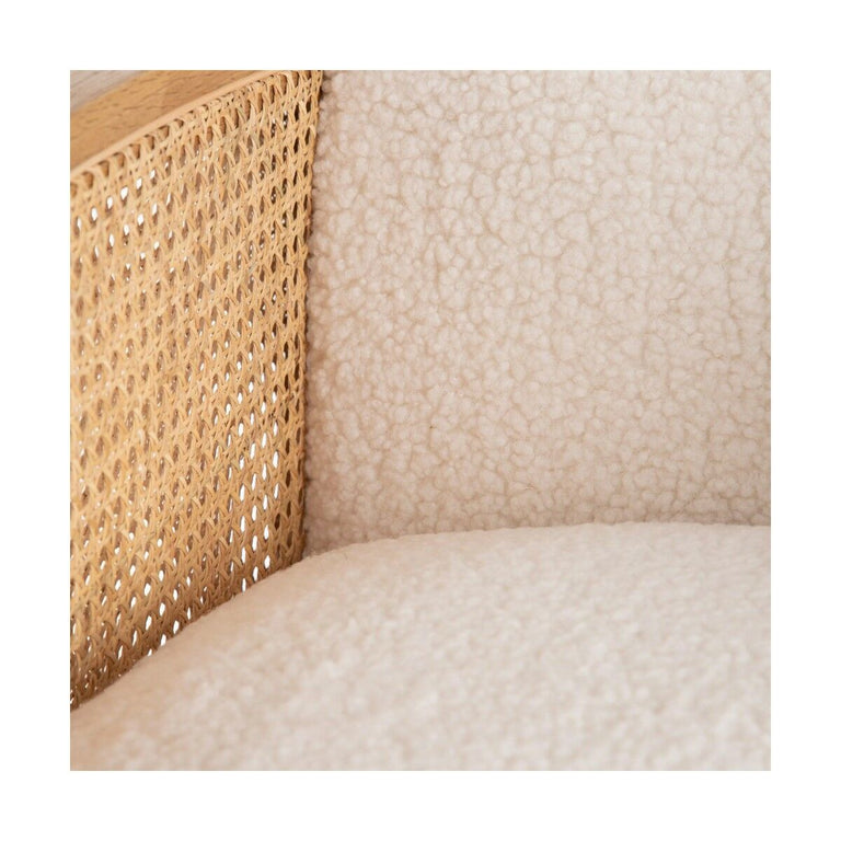 Fauteuil 60 x 63 x 83 cm Tissu Synthétique Beige Bois