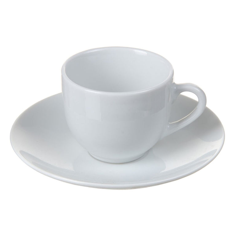 Lot de tasses avec soucoupes 6,2 x 6,2 x 5 cm Porcelaine 6 Pièces