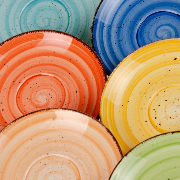 Lot de tasses avec soucoupes Grès 6 Pièces