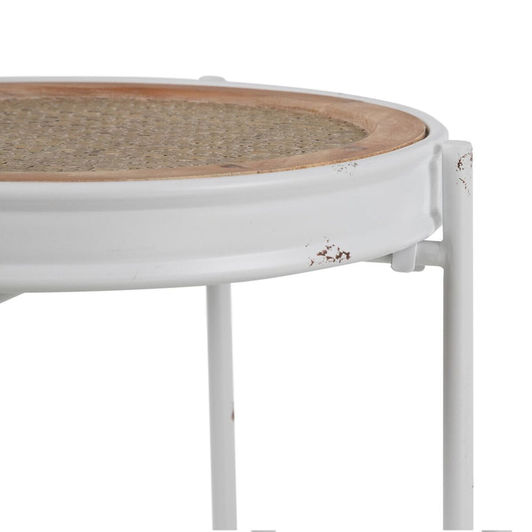 Table d'appoint 40 x 40 x 62 cm Métal Blanc