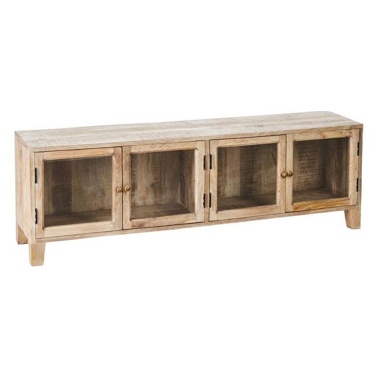 Meubles de télévision 160 x 35,5 x 52,5 cm Blanc Bois de manguier