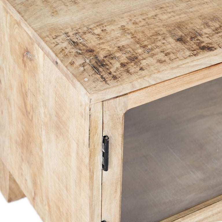 Meubles de télévision 160 x 35,5 x 52,5 cm Blanc Bois de manguier