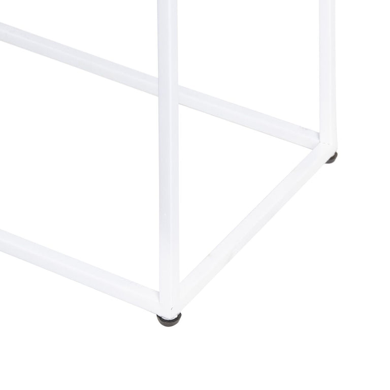 Meuble d'Entrée SQUARE Métal Blanc 80 x 30 x 80 cm (3 Pièces)