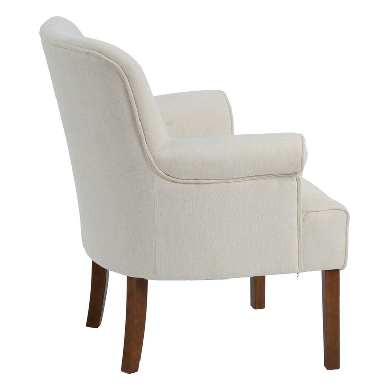 Fauteuil 77 x 64 x 88 cm Tissu Synthétique Bois Crème