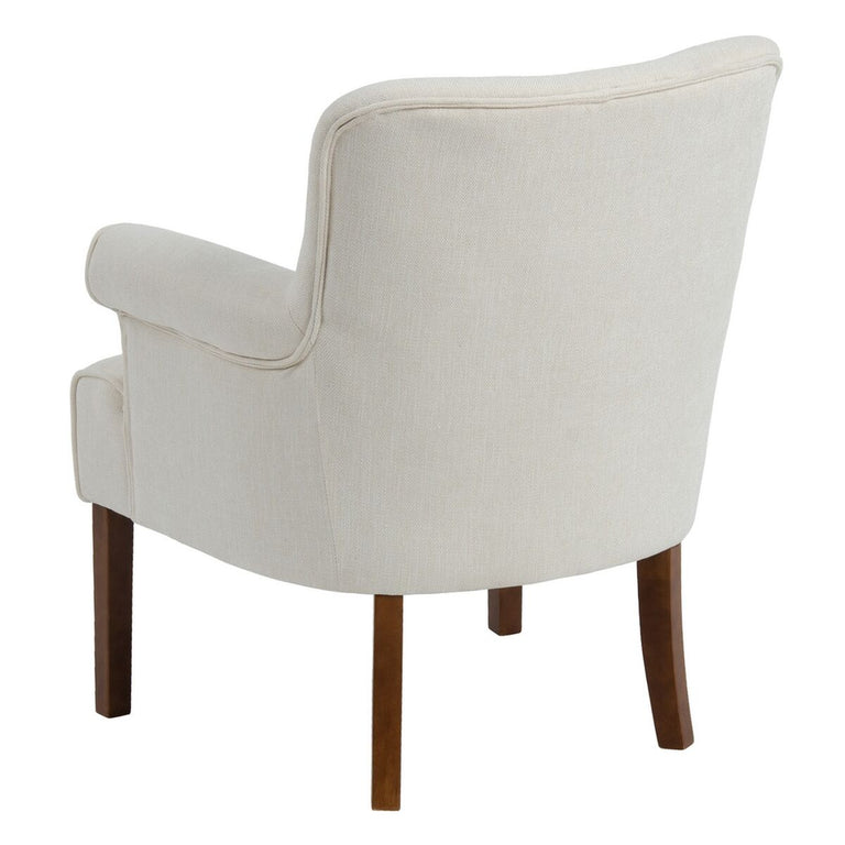 Fauteuil 77 x 64 x 88 cm Tissu Synthétique Bois Crème