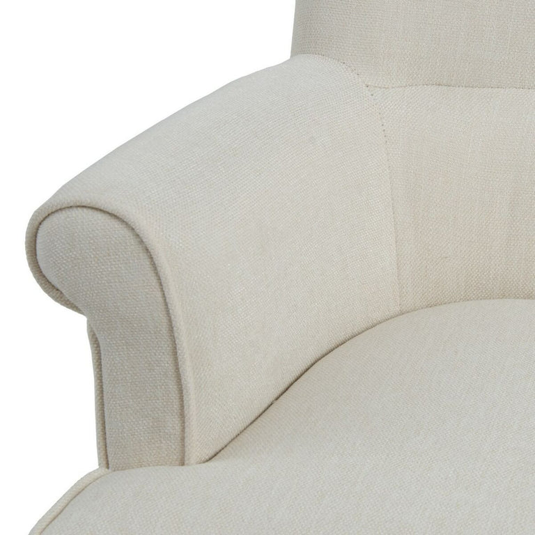 Fauteuil 77 x 64 x 88 cm Tissu Synthétique Bois Crème