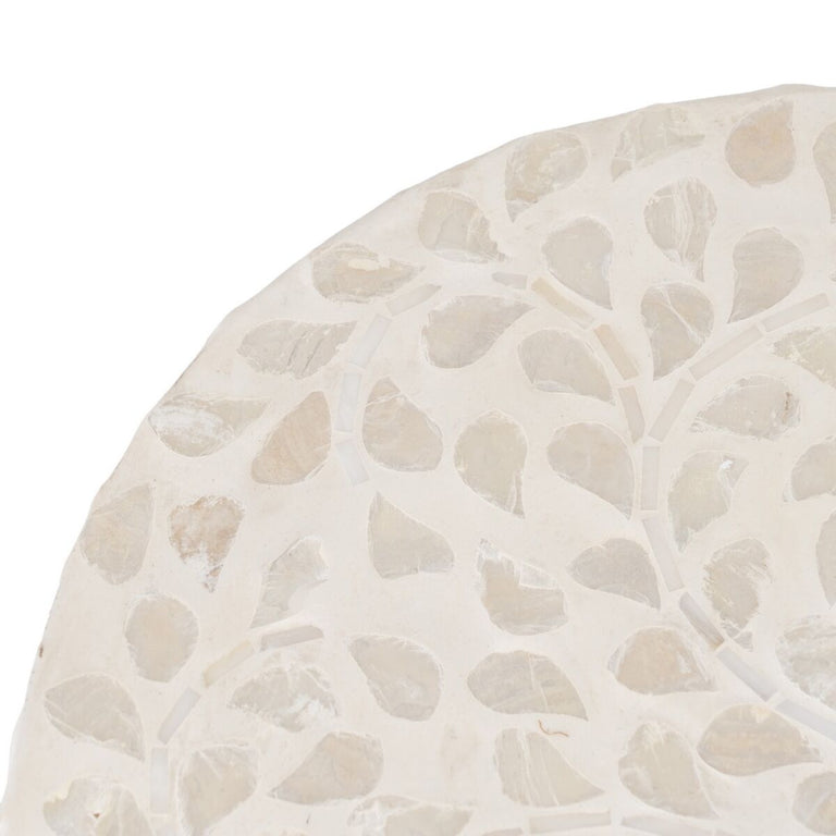 Table d'appoint Beige Nacre noire 35 x 35 x 47 cm Bois MDF