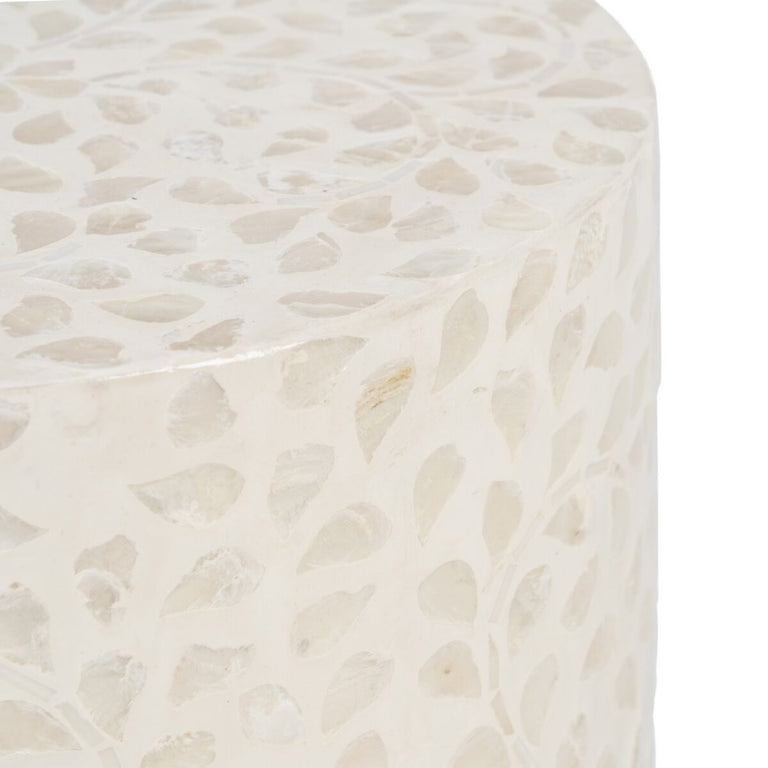 Table d'appoint Beige Nacre noire 35 x 35 x 47 cm Bois MDF