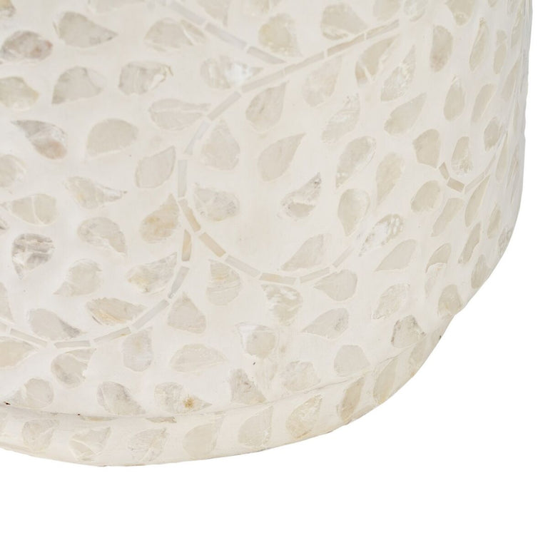 Table d'appoint Beige Nacre noire 35 x 35 x 47 cm Bois MDF