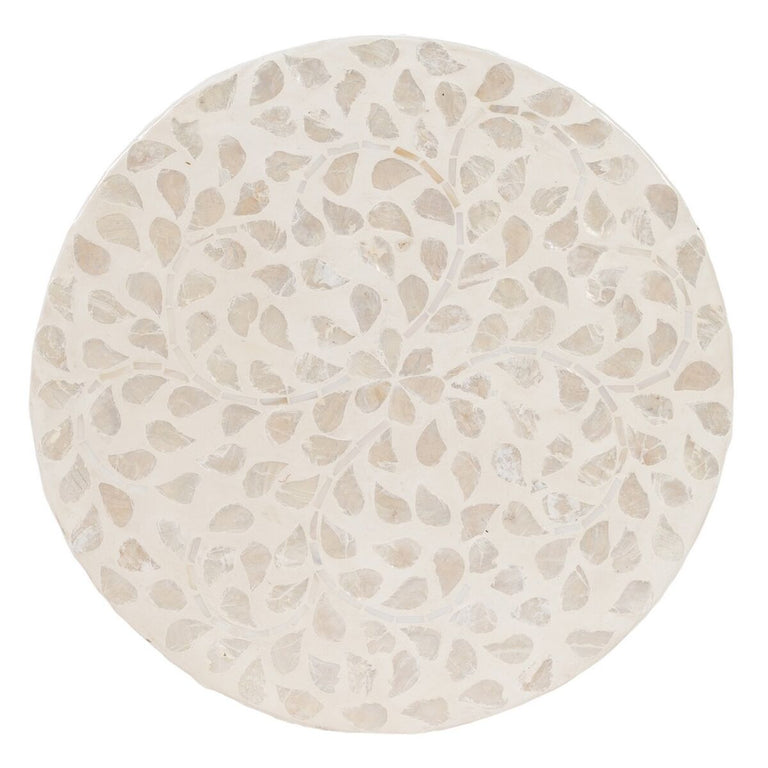 Table d'appoint Beige Nacre noire 35 x 35 x 47 cm Bois MDF