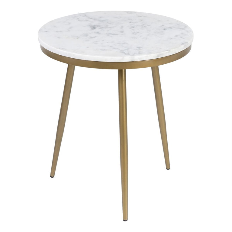 Table d'appoint 50 x 50 x 56 cm Doré Blanc