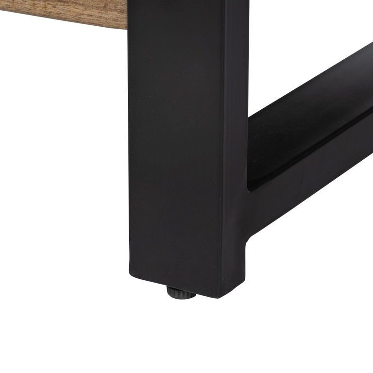 Meuble d'Entrée MANGO Naturel Noir Bois Fer 100 x 40 x 90 cm