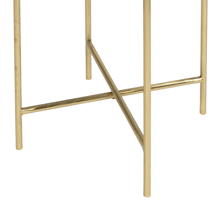 Table d'appoint 35 x 35 x 46 cm Verre Doré Métal