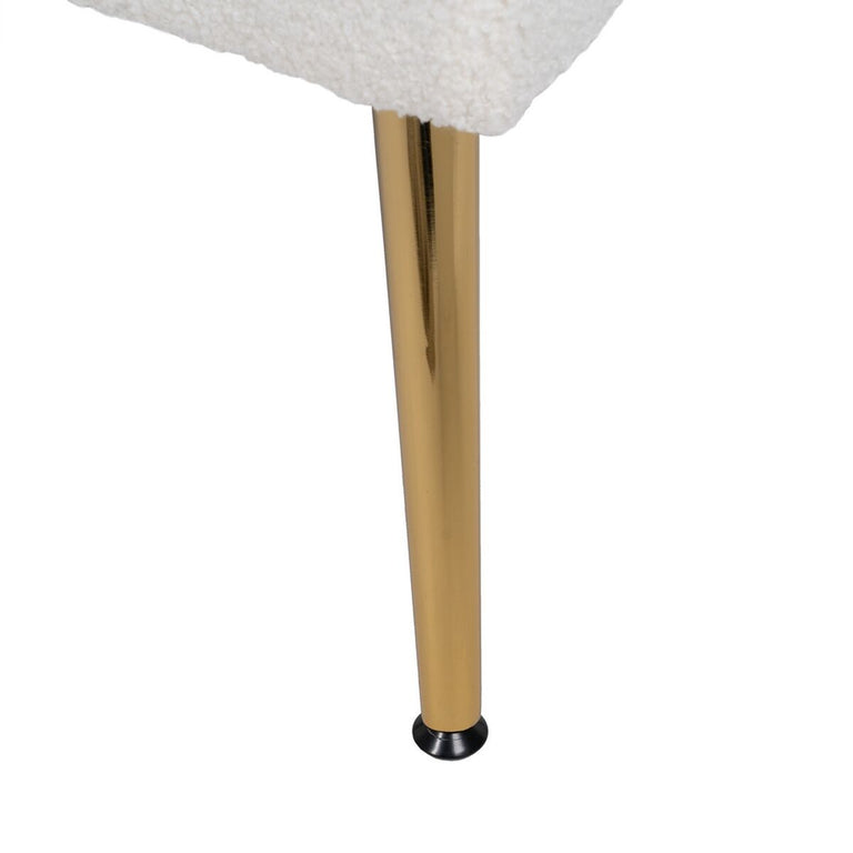 Fauteuil 66 x 65 x 72 cm Tissu Synthétique Métal Blanc