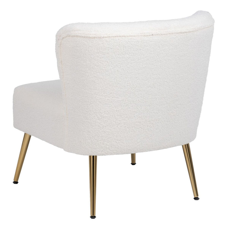 Fauteuil 66 x 65 x 72 cm Tissu Synthétique Métal Blanc