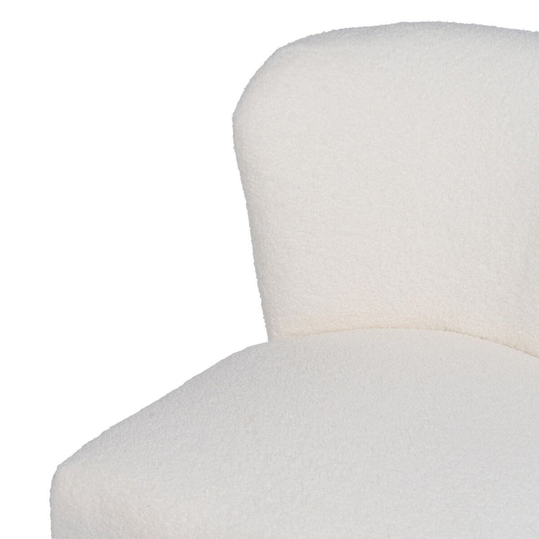 Fauteuil 66 x 65 x 72 cm Tissu Synthétique Métal Blanc
