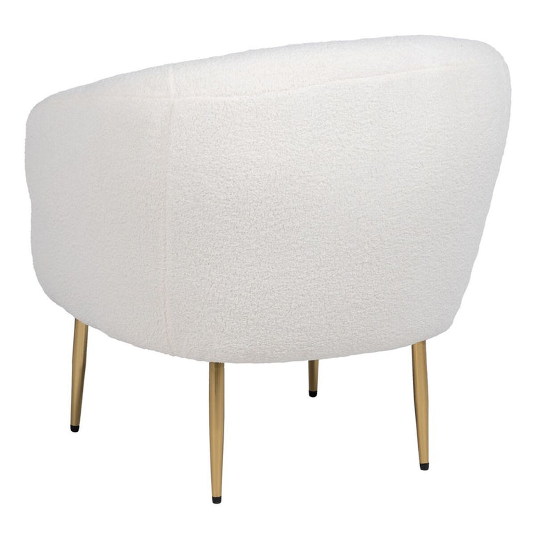 Fauteuil 75 x 70 x 74 cm Tissu Synthétique Métal Blanc