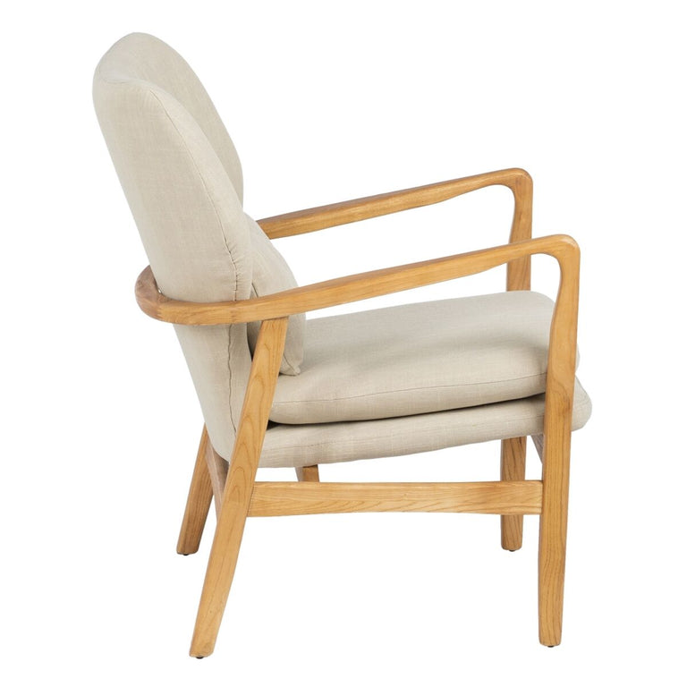 Fauteuil 67 x 73 x 84 cm Tissu Synthétique Beige Bois