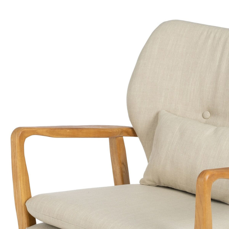 Fauteuil 67 x 73 x 84 cm Tissu Synthétique Beige Bois