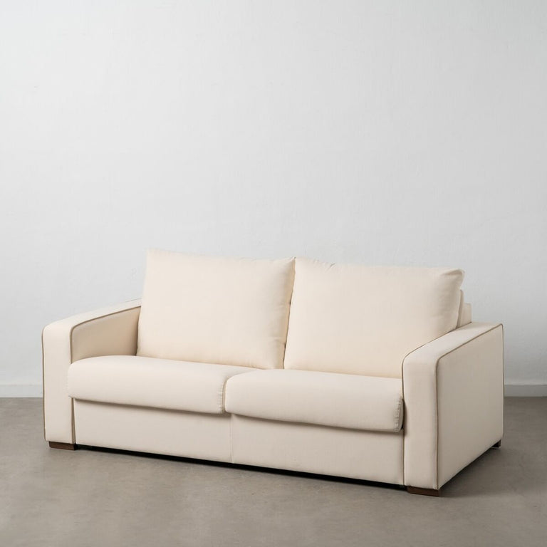 Canapé 195 x 95 x 88 cm Tissu Synthétique Crème