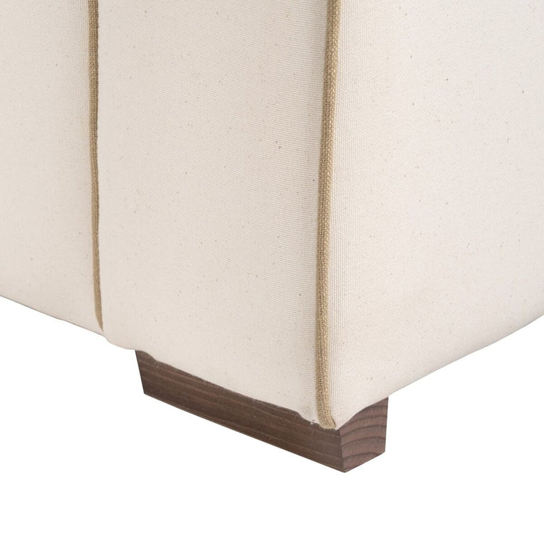 Canapé 195 x 95 x 88 cm Tissu Synthétique Crème