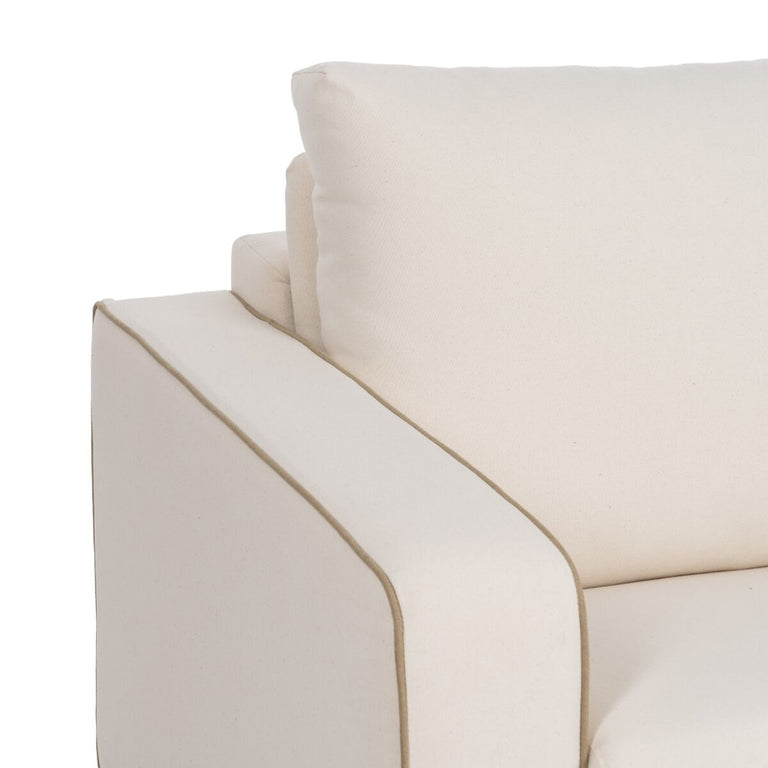 Canapé 195 x 95 x 88 cm Tissu Synthétique Crème