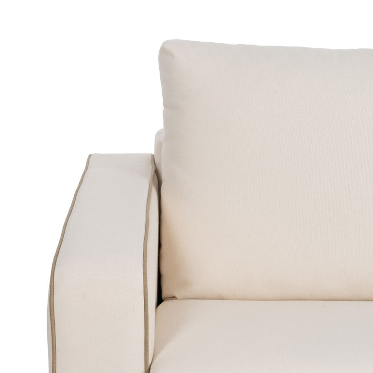 Canapé 195 x 95 x 88 cm Tissu Synthétique Crème