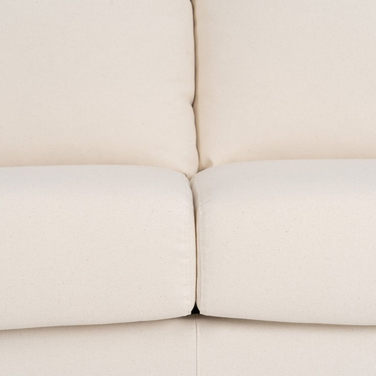 Canapé 195 x 95 x 88 cm Tissu Synthétique Crème