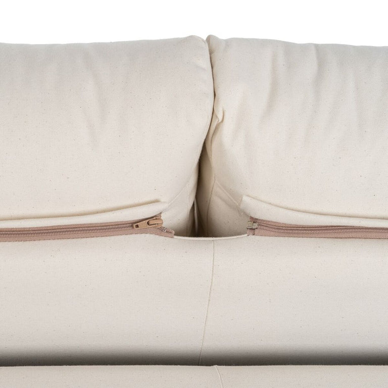 Canapé 195 x 95 x 88 cm Tissu Synthétique Crème