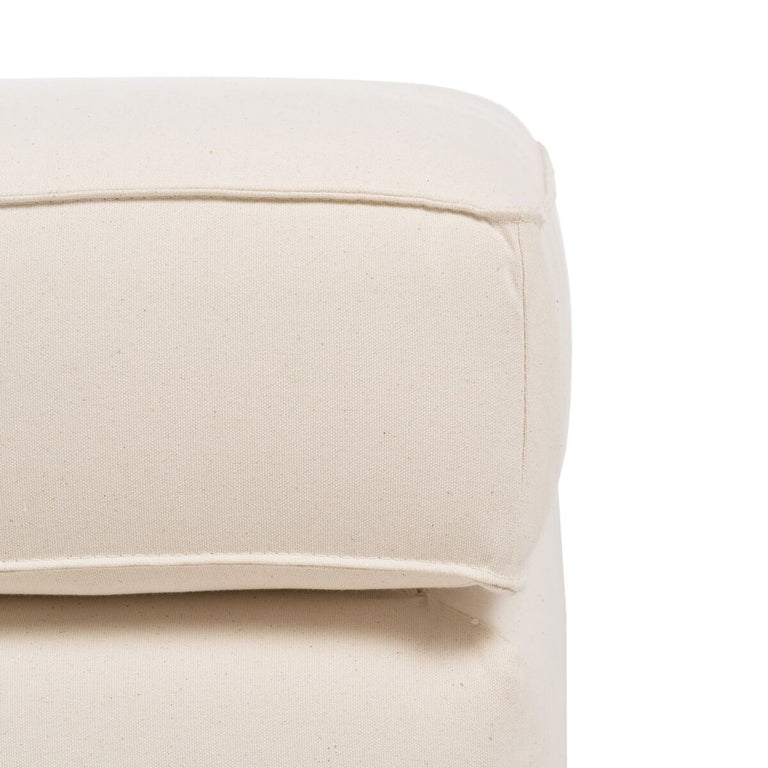 Pouf 100 x 80 x 44 cm Tissu Synthétique Crème