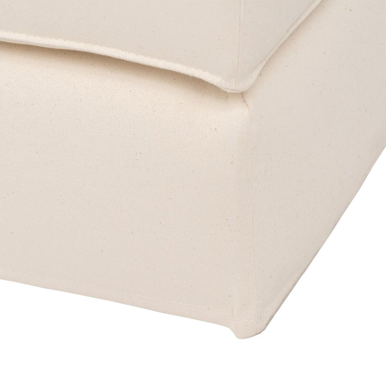 Pouf 100 x 80 x 44 cm Tissu Synthétique Crème
