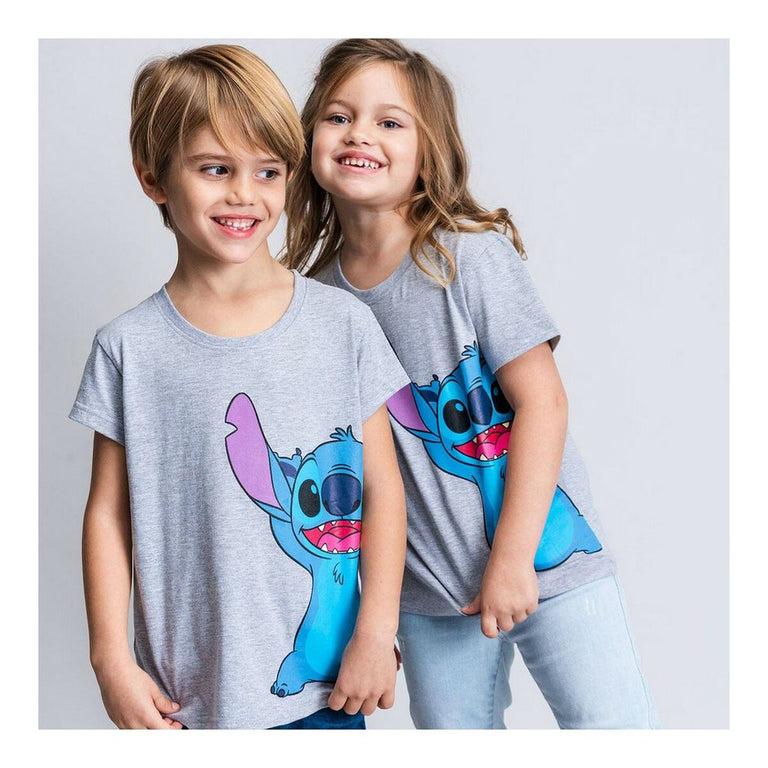 T shirt à manches courtes Enfant Stitch Gris