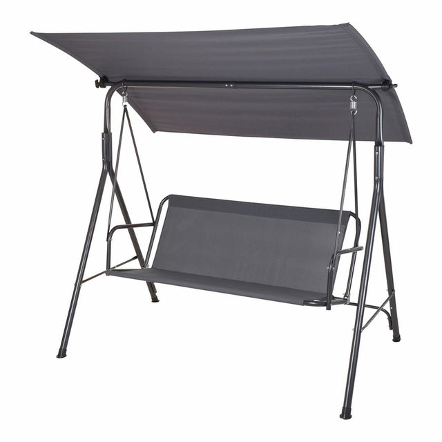 Balancelle de jardin avec auvent Progarden Jardin 170 x 120 x 150 cm Polyester Gris foncé