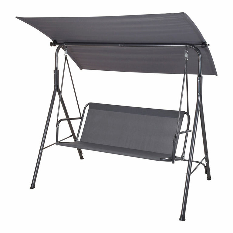 Balancelle de jardin avec auvent Progarden Jardin 170 x 120 x 150 cm Polyester Gris foncé