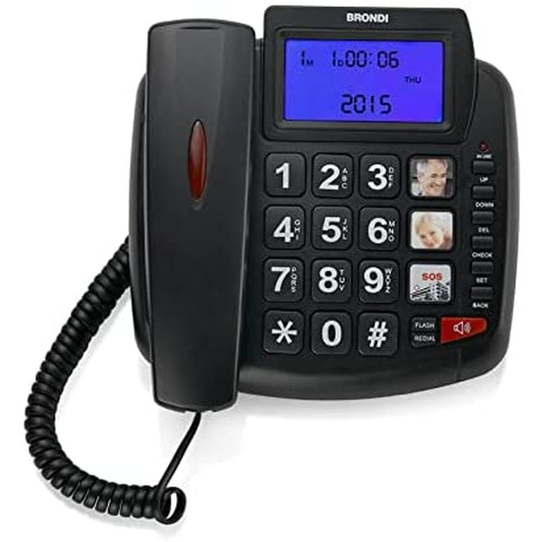 Téléphone fixe Brondi Bravo 90 Noir Écran LCD (Reconditionné A)