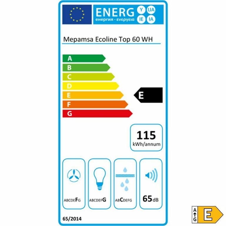 Hotte standard Mepamsa ECOLINE 60 60 cm 300 m3/h 65 dB 90W Blanc