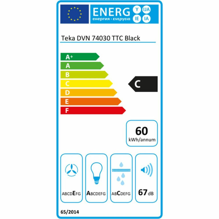 Hotte standard Teka 112950006 70 cm 445 m³/h C Noir