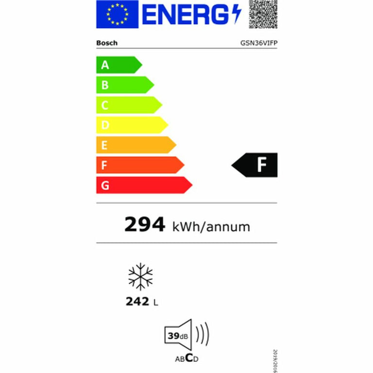 Congélateur BOSCH GSN36VIFP  Acier inoxydable (185 x 60 cm)