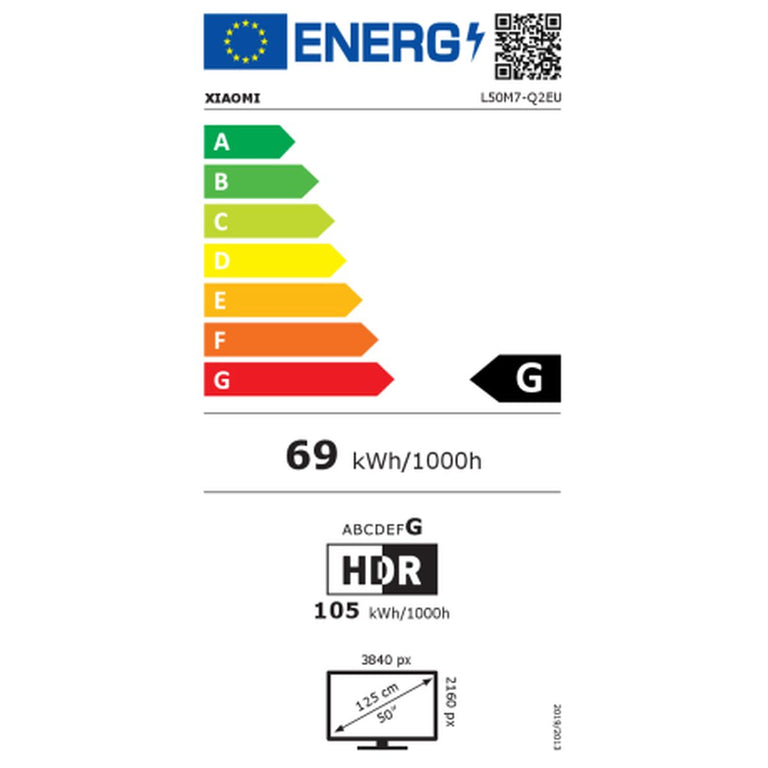 TV intelligente Xiaomi Q2 L50M7 Ultra HD 4K 50" QLED Wi-Fi