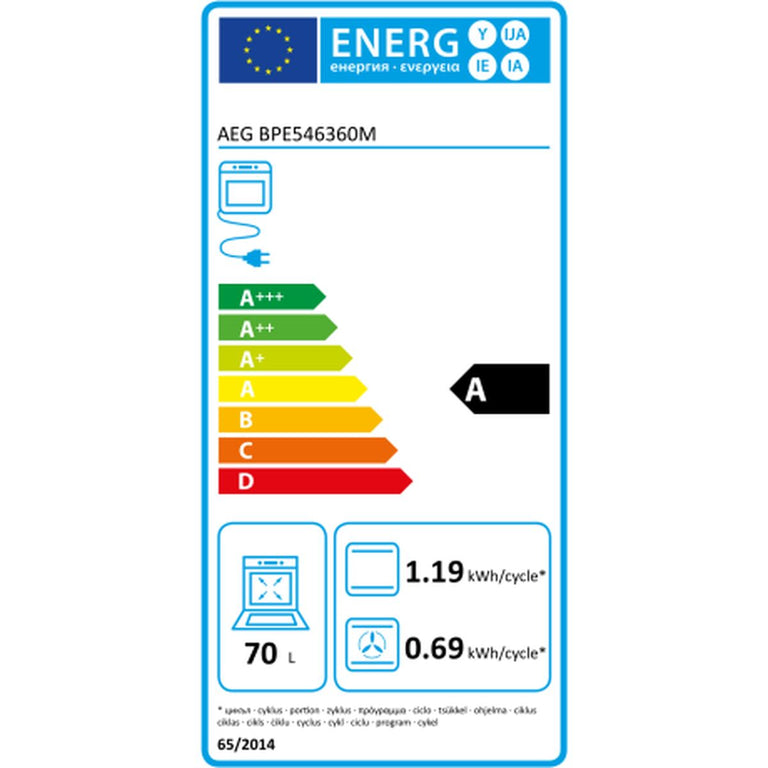 Four à pyrolyse Aeg BPE546360M Acier 3500 W 71 L