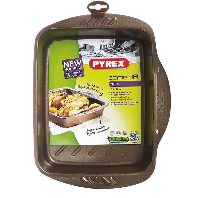 Plat de Four Pyrex Asimetria Rectangulaire Métal 25 x 20 cm 6 Unités