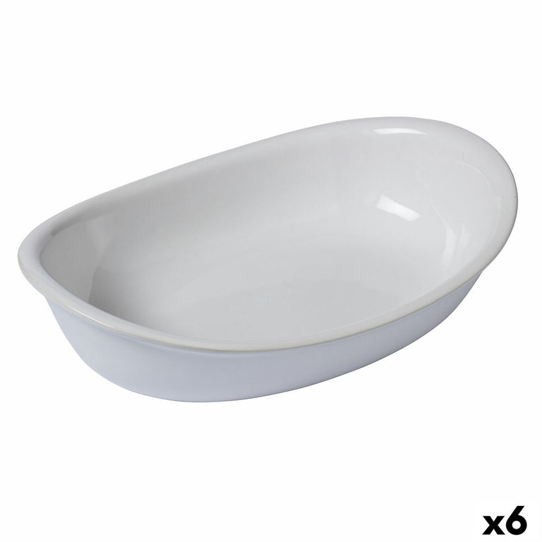 Plat à Gratin Pyrex Supreme Oblongue 26,5 x 18 x 7 cm Céramique Blanc Verre trempé (6 Unités)
