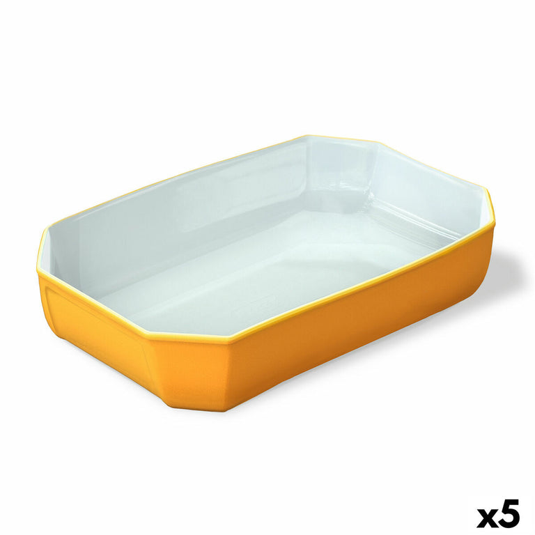 Plat à Gratin Pyrex Color's Rectangulaire Jaune verre 33 x 22 cm (5 Unités)