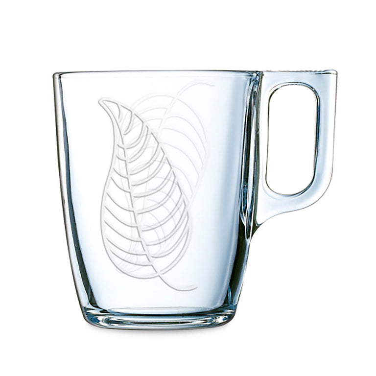 Tasse Luminarc Leaves Volets Petit-déjeuner 250 ml Transparent verre (6 Unités)