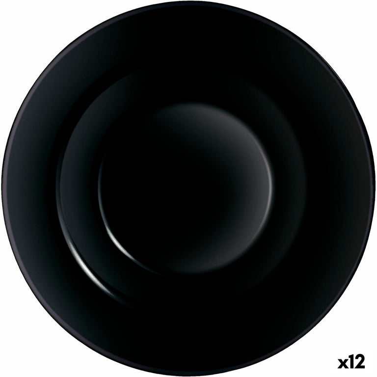Assiette à pâtes Arcoroc Evolutions Noir verre (Ø 28 cm) (12 Unités)