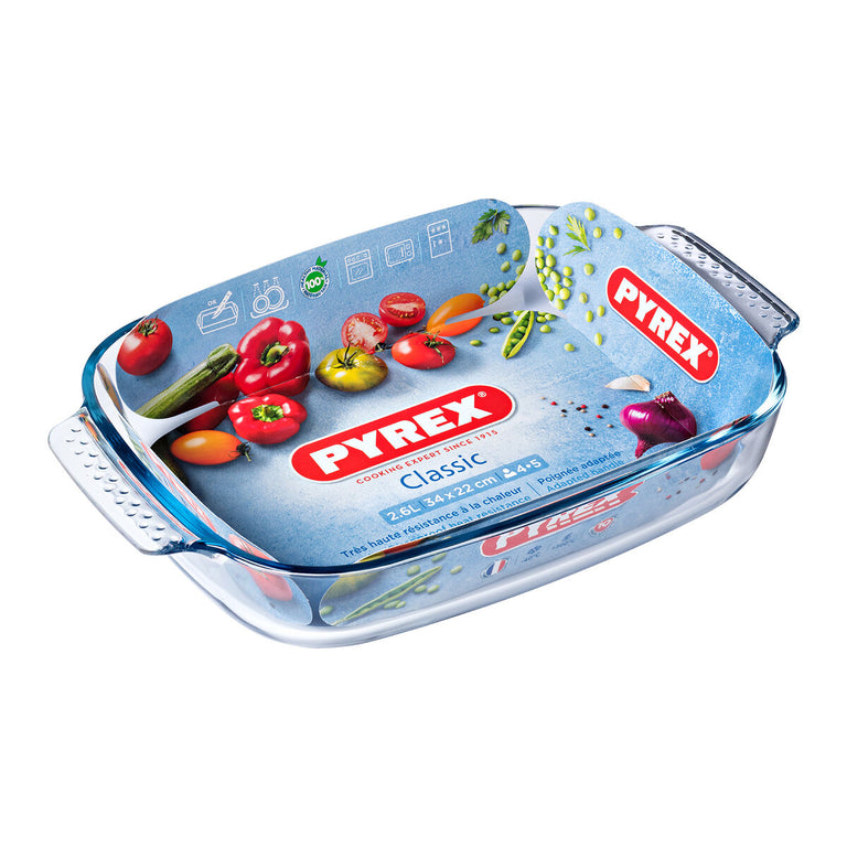 Plat à Gratin Pyrex Classic Rectangulaire Transparent verre 35 x 23 cm (6 Unités)