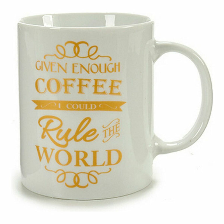 Tasse mug Coffee Doré Blanc Porcelaine 330 ml (24 Unités)
