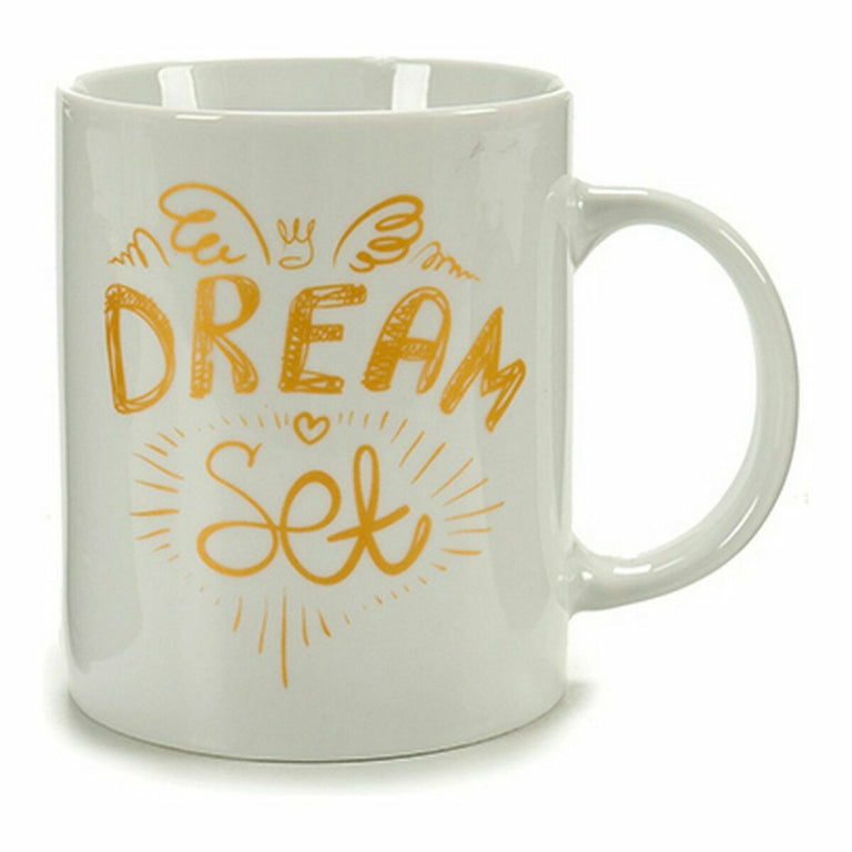 Tasse mug Dream Porcelaine Doré Blanc 330 ml 24 Unités