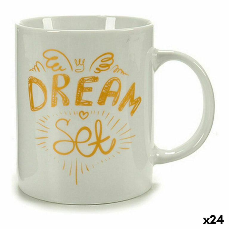 Tasse mug Dream Porcelaine Doré Blanc 330 ml 24 Unités